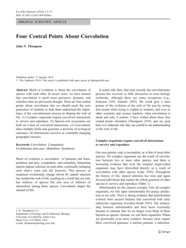 Four Central Points About Coevolution
