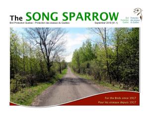 The SONG SPARROW Bird Protection Quebec - Protection Des Oiseaux Du Québec September 2018 (61.1)