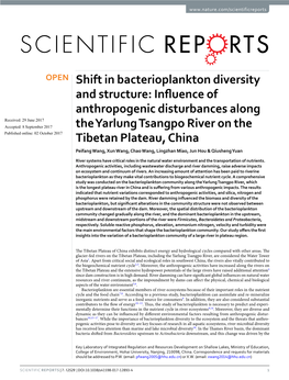 Shift in Bacterioplankton Diversity and Structure