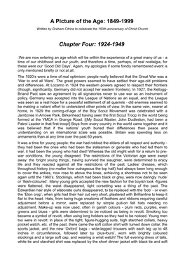 1849-1999 Chapter Four: 1924-1949