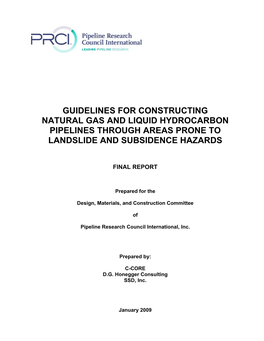 Guidelines for Constructing Natural Gas and Liquid Hydrocarbon Pipelines Through Areas Prone to Landslide and Subsidence Hazards
