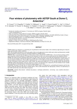 Four Winters of Photometry with ASTEP South at Dome C, Antarctica? N