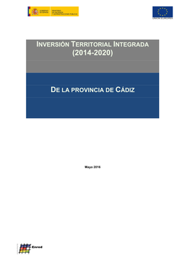 Inversión Territorial Integrada (2014-2020) De La Provincia De Cádiz