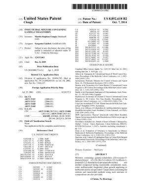 (12) United States Patent (10) Patent No.: US 8,852,618 B2 Clough (45) Date of Patent: Oct