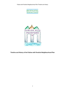 Timeline and History of the Publow with Pensford Neighbourhood Plan