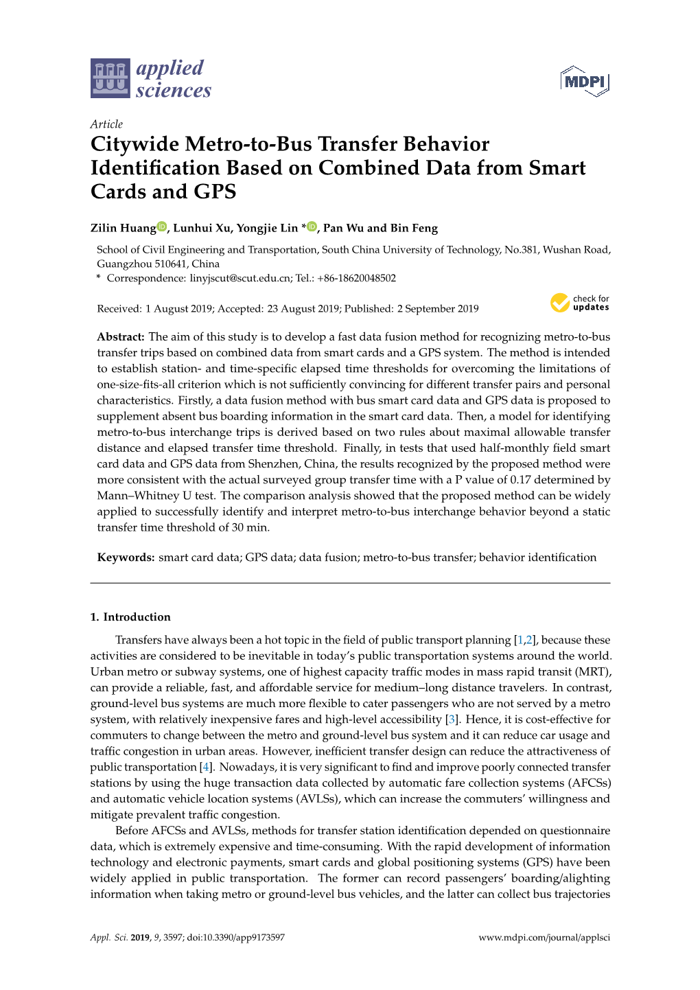 Citywide Metro-To-Bus Transfer Behavior Identification Based On