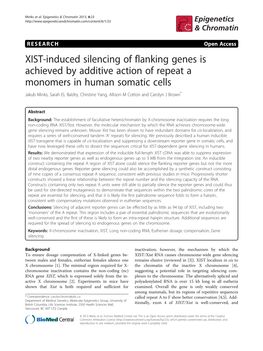 XIST-Induced Silencing of Flanking Genes Is Achieved by Additive Action of Repeat a Monomers in Human Somatic Cells