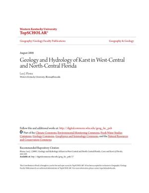 Geology and Hydrology of Karst in West-Central and North-Central Florida Lee J