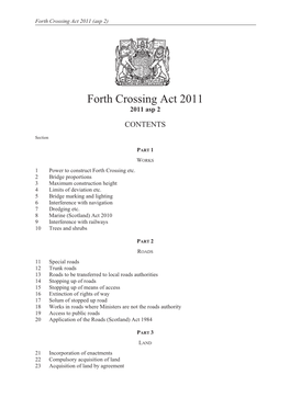 Forth Crossing Act 2011 (Asp 2)