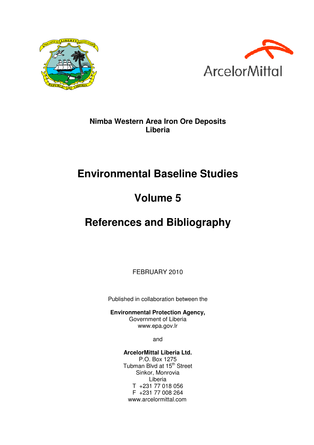 Environmental Baseline Studies Volume 5 References And