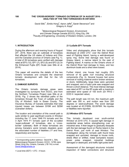 Tornado Outbreak of 24 August 2016 – Analysis of the Two Tornadoes in Ontario