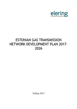 Estonian Gas Transmission Network Development Plan 2017– 2026