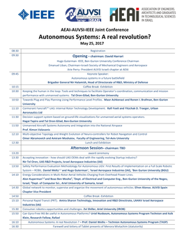 Autonomous Systems: a Real Revolution? May 25, 2017
