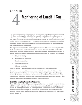 MONITORING of LANDFILL GAS 11 33 Monitoring of Landfill Gas of Landfill Monitoring