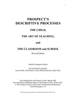 Prospect‟S Descriptive Processes