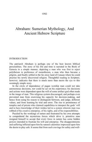 Abraham: Sumerian Mythology, and Ancient Hebrew Scripture
