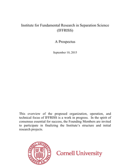 Institute for Fundamental Research in Separations Sciences