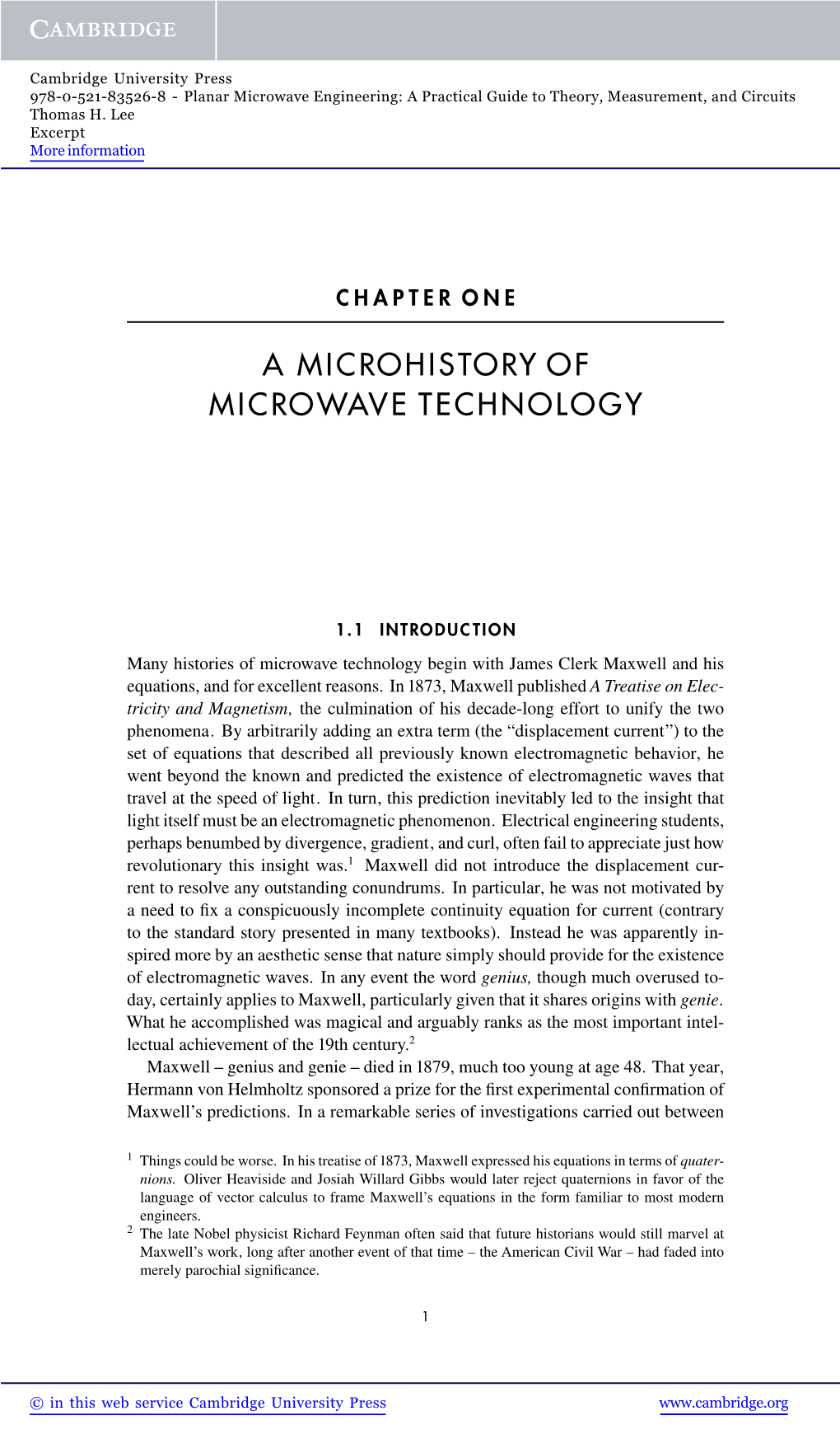 A Microhistory of Microwave Technology