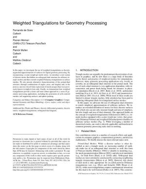 Weighted Triangulations for Geometry Processing