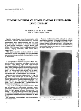 Pyopneumothorax Complicating Rheumatoid Lung Disease
