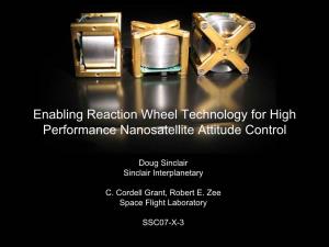 Enabling Reaction Wheel Technology for High Performance Nanosatellite Attitude Control