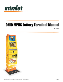 OHIO MPNG Lottery Terminal Manual March 2015