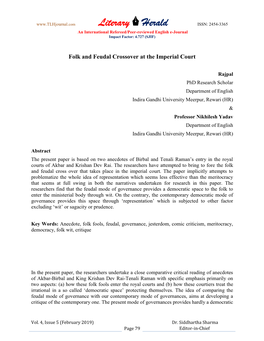 Literary Herald ISSN: 2454-3365 an International Refereed/Peer-Reviewed English E-Journal Impact Factor: 4.727 (SJIF)