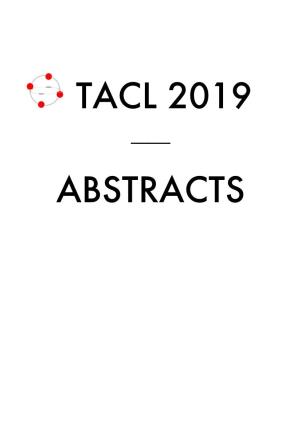 Tacl 2019 Abstracts