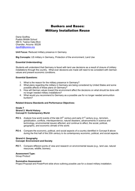 Bunkers and Bases: Military Installation Reuse