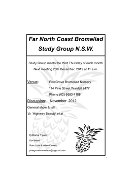 Far North Coast Bromeliad Study Group N.S.W