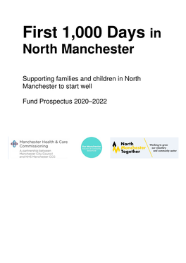 First 1000 Days in North Manchester Prospectus 2020