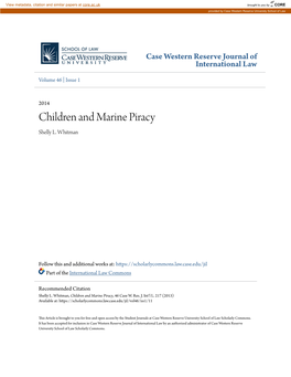 Children and Marine Piracy Shelly L