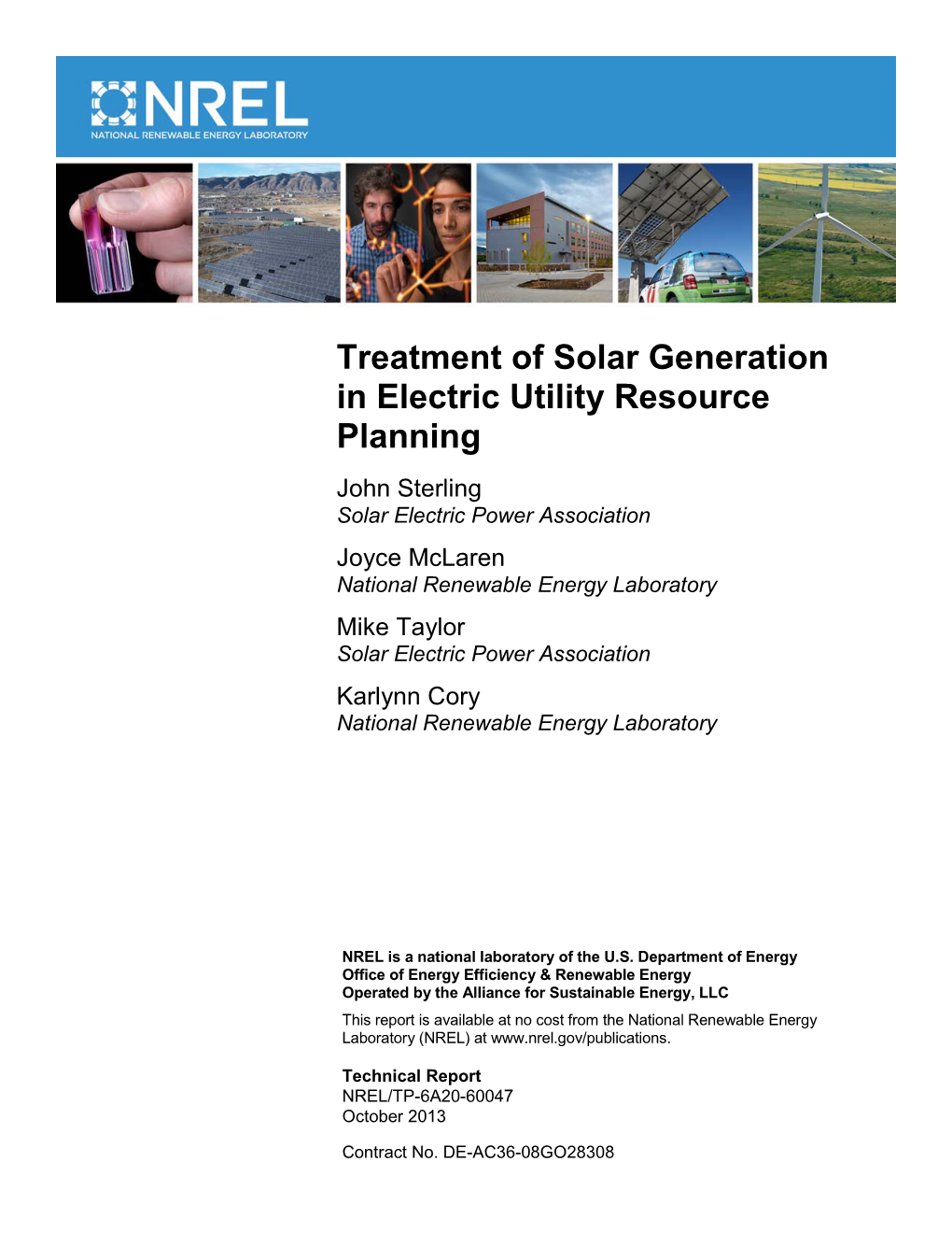 Treatment of Solar Generation in Electric Utility Resource Planning