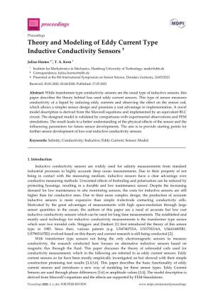 Theory and Modeling of Eddy Current Type Inductive Conductivity Sensors †