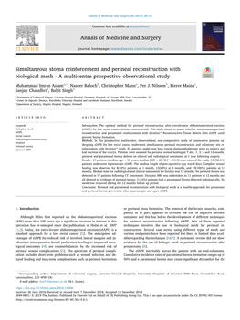 Simultaneous Stoma Reinforcement and Perineal Reconstruction with Biological Mesh - a Multicentre Prospective Observational Study T