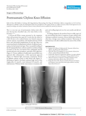 Posttraumatic Chylous Knee Effusion