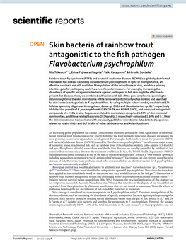 Skin Bacteria of Rainbow Trout Antagonistic to the Fish Pathogen