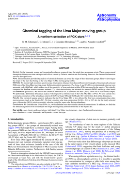 Chemical Tagging of the Ursa Major Moving Group a Northern Selection of FGK Stars?,??