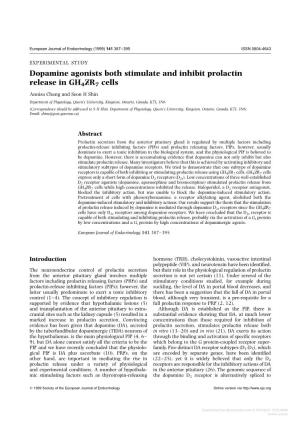 Dopamine Agonists Both Stimulate and Inhibit Prolactin Release In