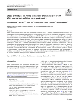 Effects of Modular Ion-Funnel Technology Onto Analysis of Breath Vocs by Means of Real-Time Mass Spectrometry