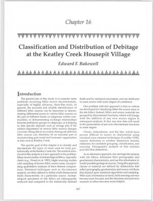 Classification and Distribution of Debitage at the Keatley Creek Housepit Village Edward E Bakewell