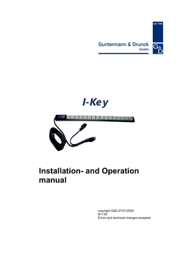 Installation and Operation