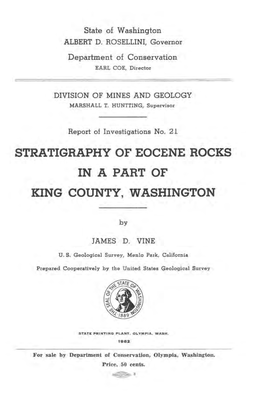 Stratigraphy of Eocene Rocks in a Part of King County, Washington