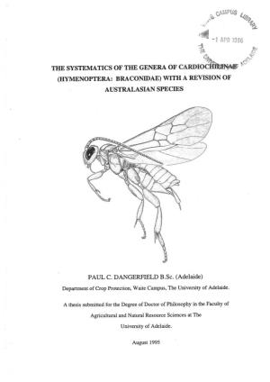 The Systematics of the Genera of Cardiochilinae (Hymenoptera