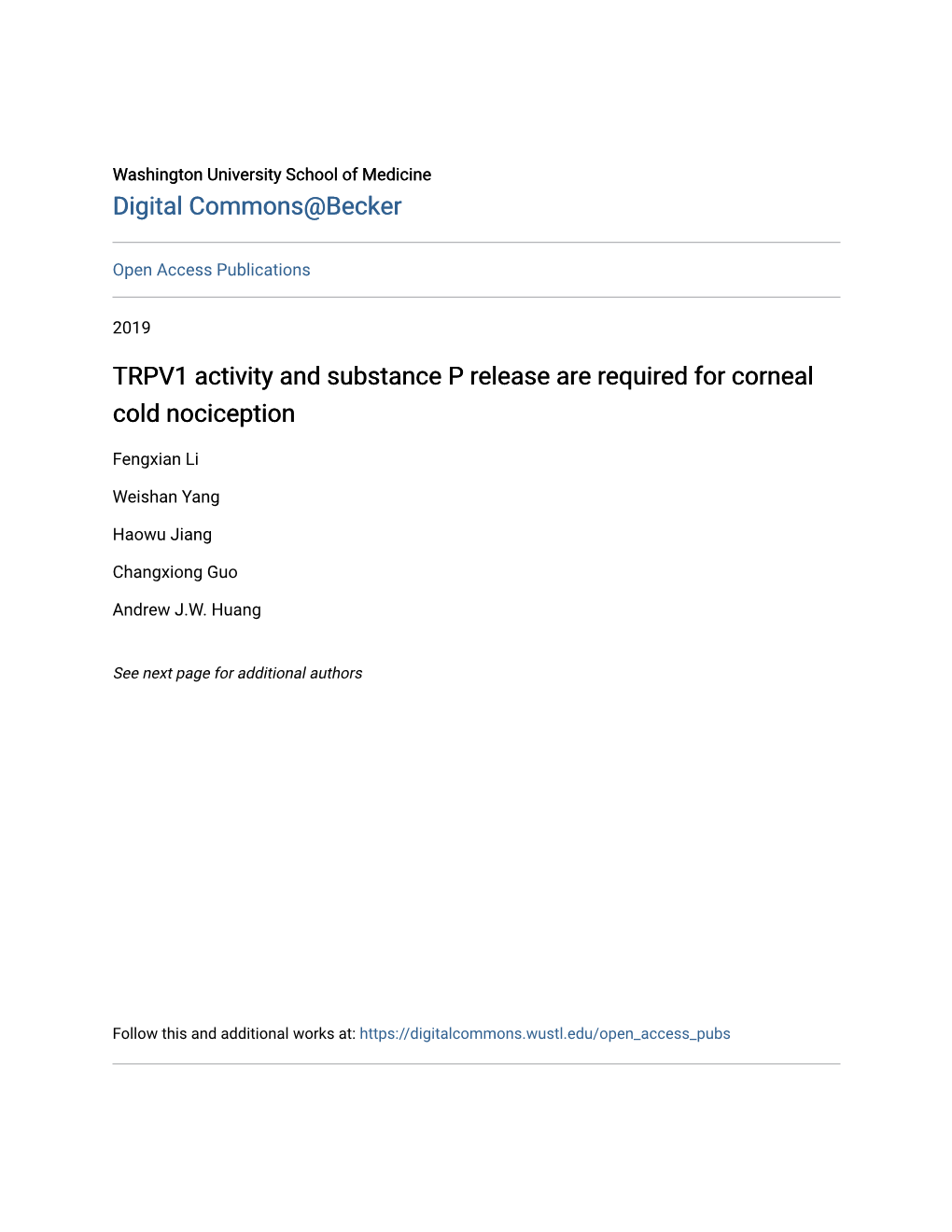 TRPV1 Activity and Substance P Release Are Required for Corneal Cold Nociception