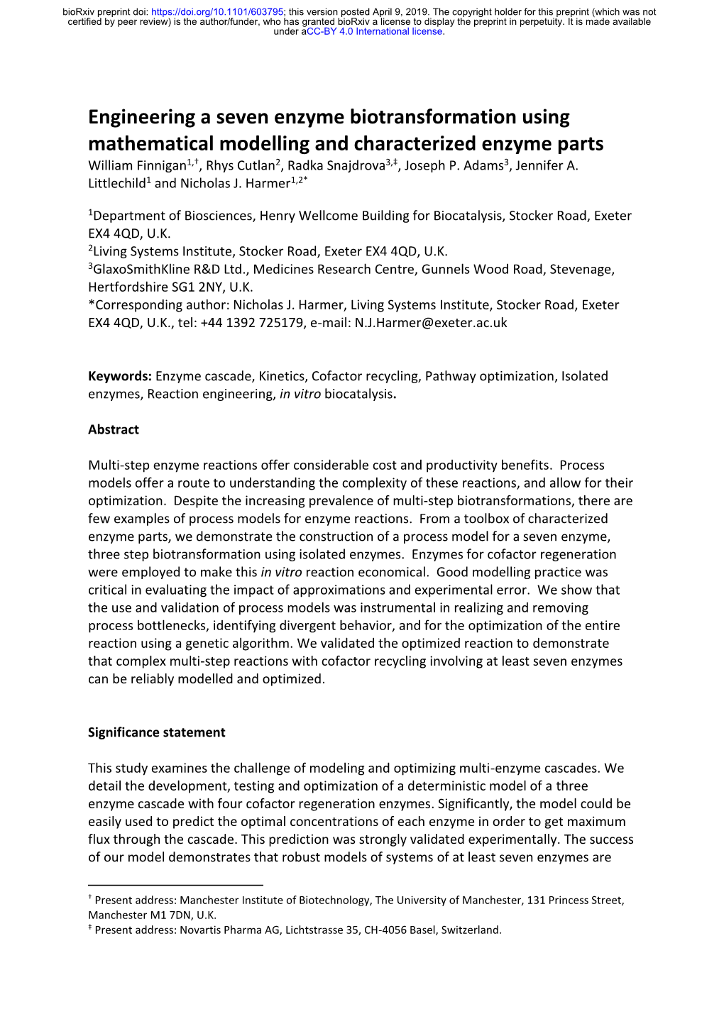 Engineering a Seven Enzyme Biotransformation Using