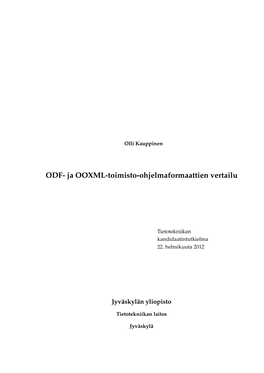 ODF- Ja OOXML-Toimisto-Ohjelmaformaattien Vertailu