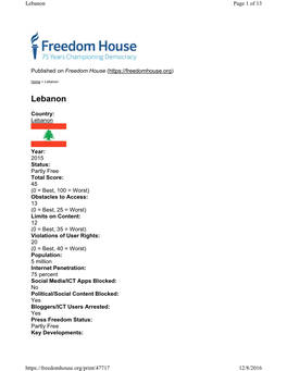 Lebanon Page 1 of 13