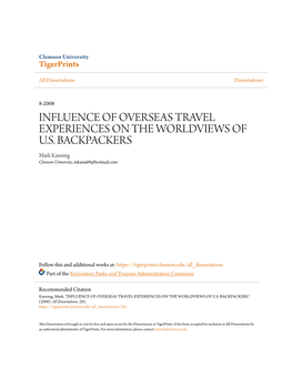Influence of Overseas Travel Experiences on the Worldviews of U.S