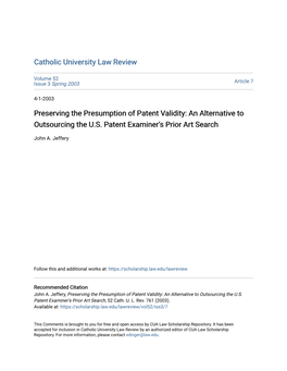 An Alternative to Outsourcing the U.S. Patent Examiner's Prior Art Search